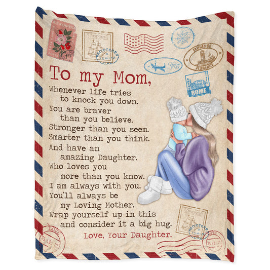 Mom Dear Mom Love Letter 50 x 60 Inch Flannel Blanket For Cozy Bedroom And Sofa Decor