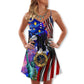 Christmas New Year Freedom Holiday – Women's Summer Sleeveless V-Neck Camisole Dress