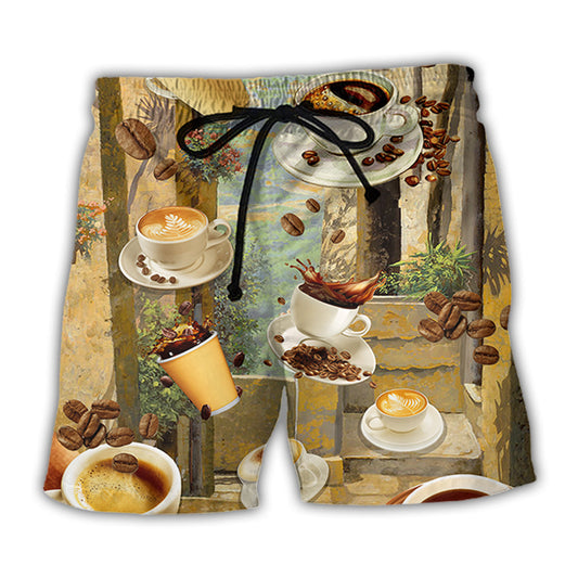 Coffee Morning Vintage Aesthetic - Beach Short