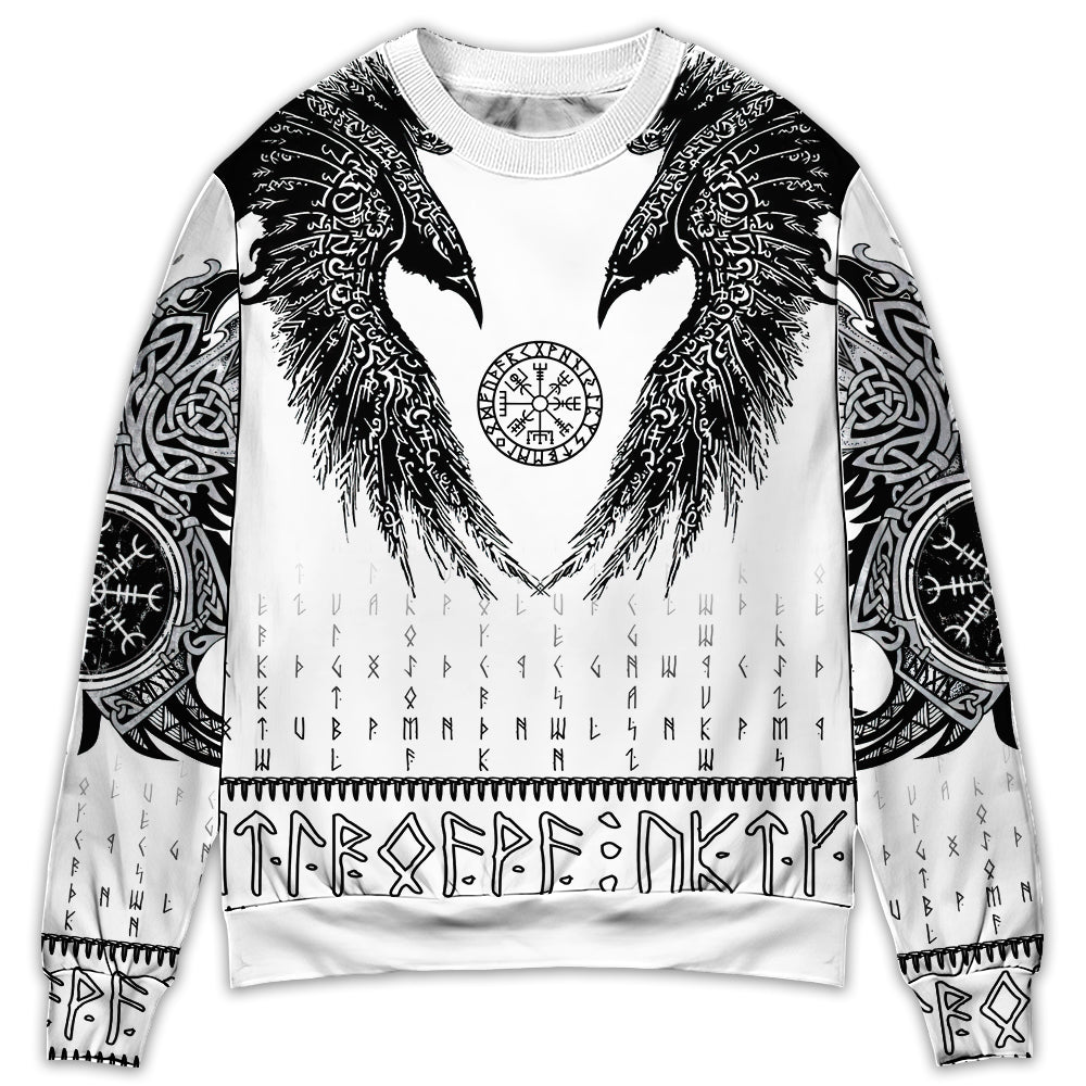 Viking Black Runic Raven Nordic Style – Sweater - Ugly Christmas Sweater