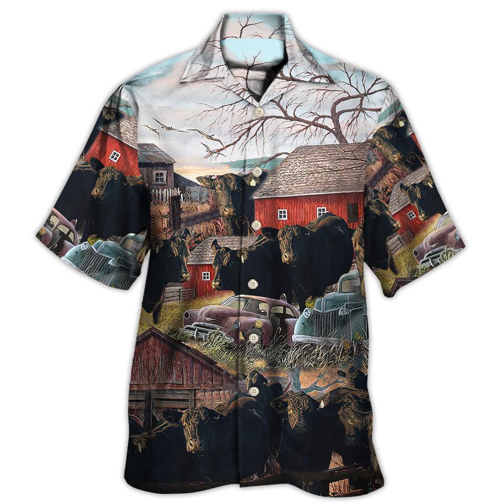Cow On The Farm Rustic Country Art – Hawaiian Shirt