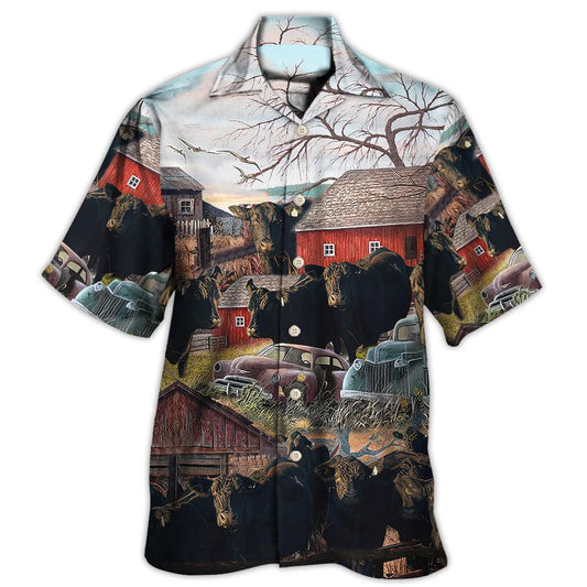 Cow On The Farm Rustic Country Art – Hawaiian Shirt