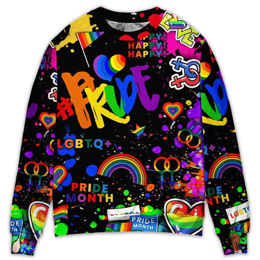 LGBT Pride Mix Color Art Style – Sweater - Ugly Christmas Sweater