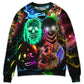 Glowing Neon Light Skull Art – Sweater - Ugly Christmas Sweater