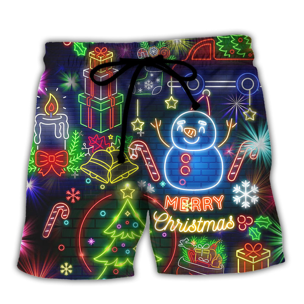 Bright Neon Christmas Lights – Beach Short