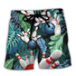 Bowling Tropical Leaf Happy Style – Beach Short