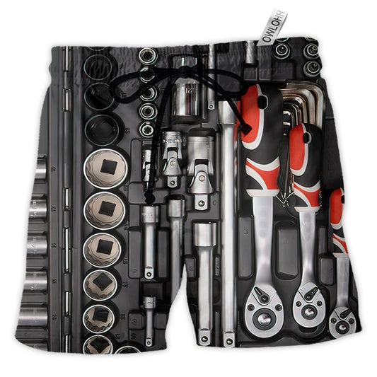 Beach Short / Adults / S Mechanic Toolbox Amazing Style - Beach Short - Owls Matrix LTD