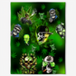 Green Skull Art 50 x 60 Inch Flannel Blanket For Cozy Bedroom And Sofa Decor
