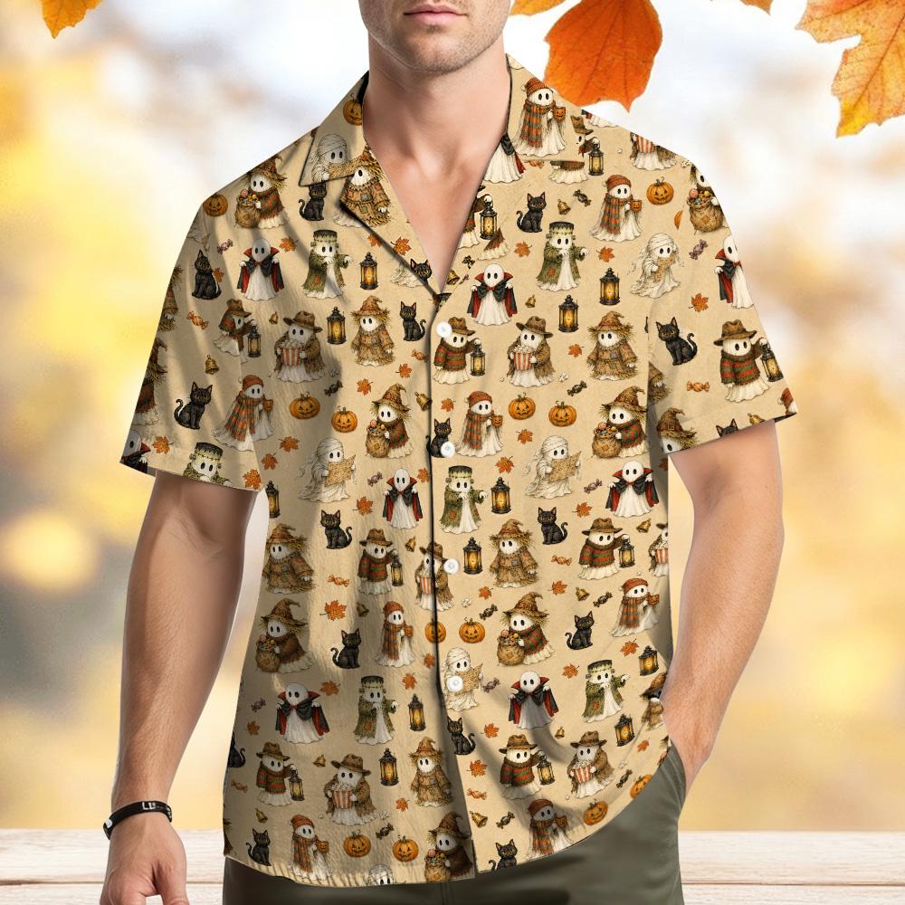 Halloween Ghost Black Cat Pumpkin Mummy – Hawaiian Shirt