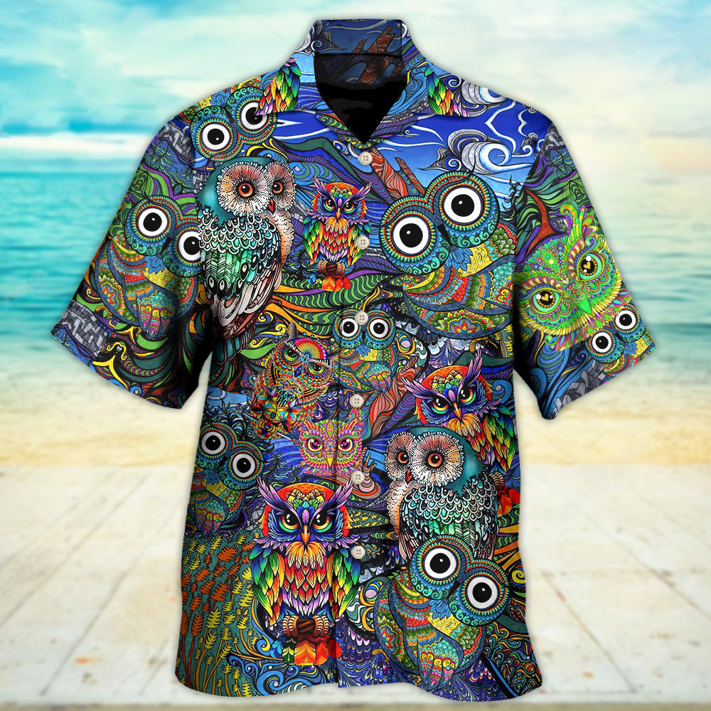Hippie Owls Peace Life Color Limited Edition 3 – Hawaiian Shirt