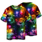 T-shirt / S Christmas Santa Claus Tree Snowman Neon Light Style - Pajamas Short Sleeve - Owls Matrix LTD