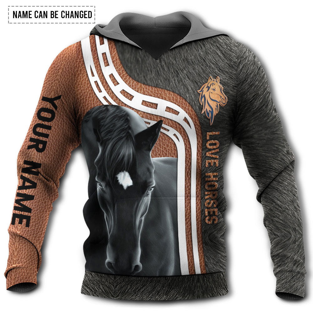 Horse Love Black Horse Personalized Style - Hoodie