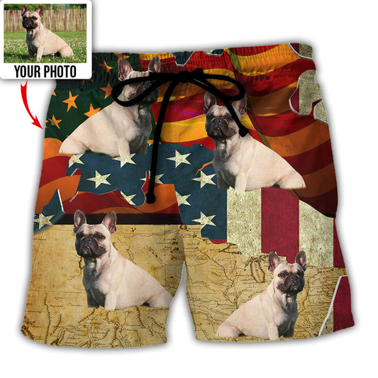French Bulldog Sunset Custom Photo - Beach Short