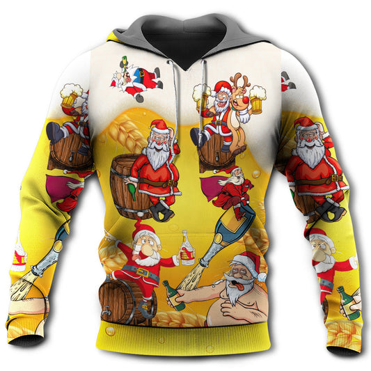 Christmas Santa Beer Funny Xmas Style - Hoodie