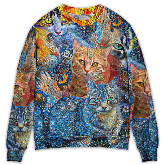 Amazing Cat Mosaic Art Style – Sweater - Ugly Christmas Sweater
