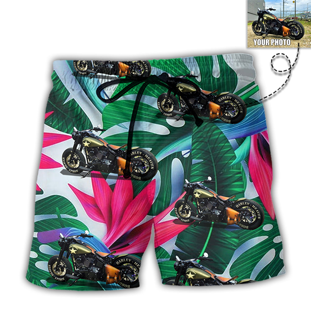 3 / Adults / S Motorcycle My Sweet Lover Custom Photo - Beach Short - Owls Matrix LTD