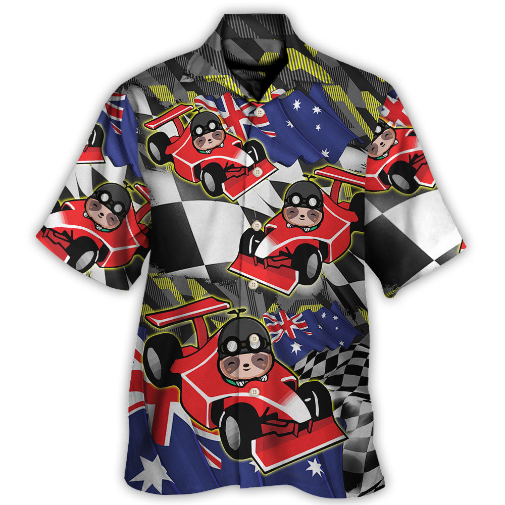 Sloth Racing Race Car Australian Vibe - Hawaiian Shirt