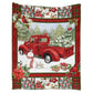 Cardinal Red Truck Christmas 50 x 60 Inch Flannel Blanket For Cozy Bedroom And Sofa Decor