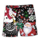 Christmas Snowy Day Santa And Snowman – Beach Short