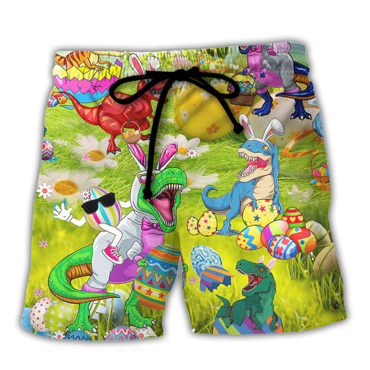 Easter Dinosaurs T-Rex Funny Egg Theme - Beach Short