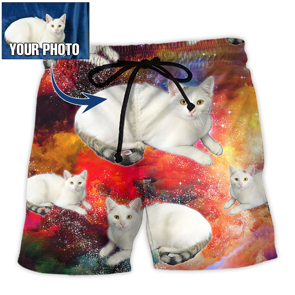 2 / Adults / S Cat Various Style Custom Photo - Beach Short - Owls Matrix LTD