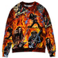 Guitar Skull Fire Hot Style – Sweater - Ugly Christmas Sweater