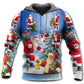 Christmas Santa Claus Coming Night Art Style - Hoodie