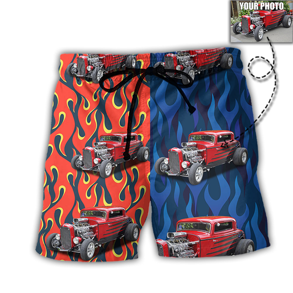 4 / Adults / S Hot Rod Various Style Custom Photo - Beach Short - Owls Matrix LTD