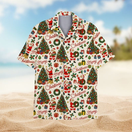 Santa Christmas Tree Holiday Party – Hawaiian Shirt