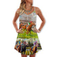 Horse Racing Dont Look Back – Women's Summer Sleeveless V-Neck Camisole Dress