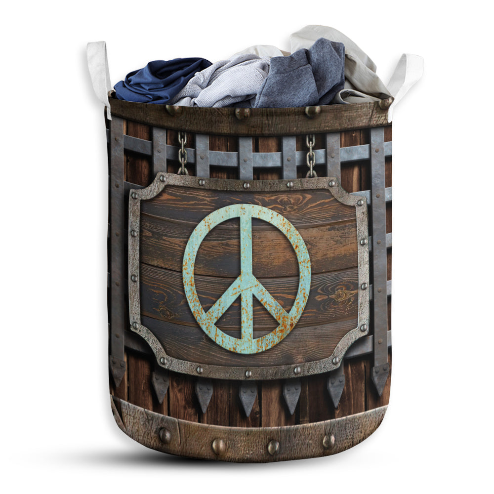 S: 17.72”x13.78” (45x35 cm) Hippie Vintage Sign Basic Style – Laundry Basket - Owls Matrix LTD