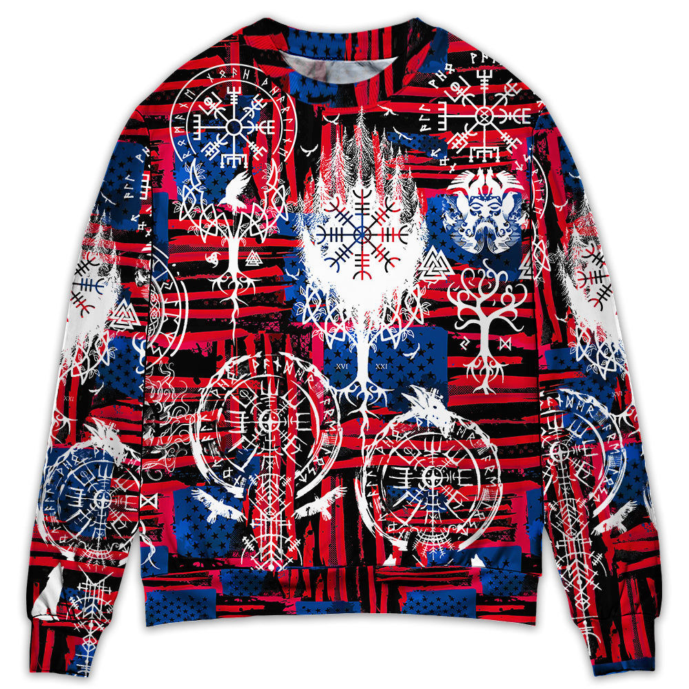 Viking Independence Day Compass Symbol – Sweater - Ugly Christmas Sweater