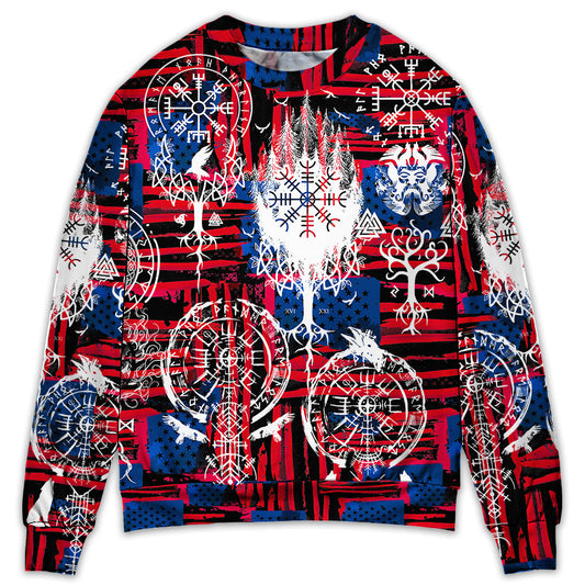 Viking Independence Day Compass Symbol – Sweater - Ugly Christmas Sweater