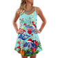 Christmas Funny Shark Holiday – Women's Summer Sleeveless V-Neck Camisole Dress
