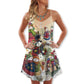 Snowman Couple Winter Love – Women's Summer Sleeveless V-Neck Camisole Dress