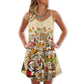 Christmas Merry Xmas Love Beer – Women's Summer Sleeveless V-Neck Camisole Dress