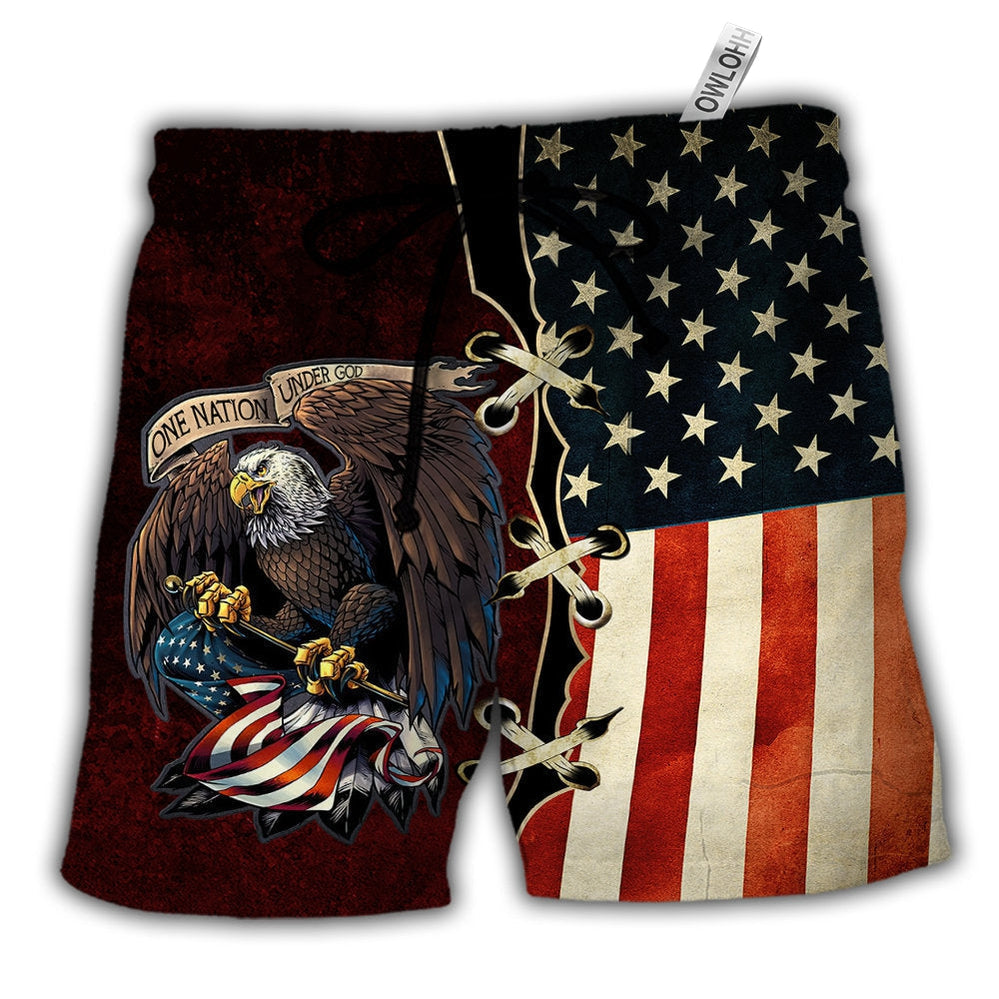 Beach Short / Adults / S Eagle One Nation Under God - Beach Short - Owls Matrix LTD