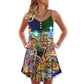 Christmas All You Need Is A Bike – Women's Summer Sleeveless V-Neck Camisole Dress