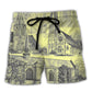 Church Grey Vintage Art - Beach Short