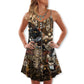 Steampunk Cat Mad Style – Women's Summer Sleeveless V-Neck Camisole Dress