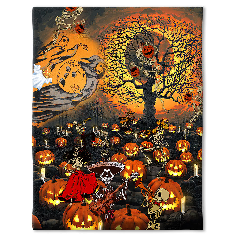 Skull Halloween Skull Darkness 50 x 60 Inch Flannel Blanket For Cozy Bedroom And Sofa Decor