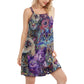 Psychedelic Purple Cat Art – Women's Summer Sleeveless V-Neck Camisole Dress