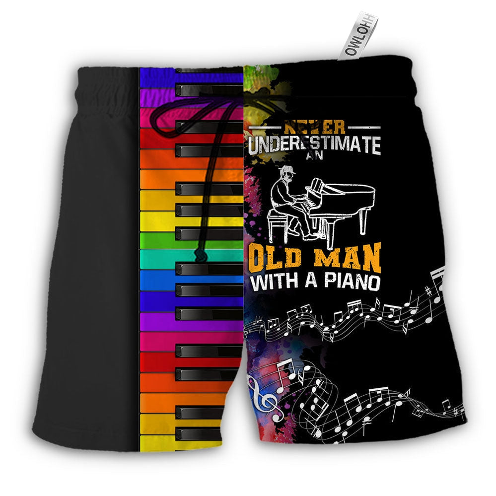 Beach Short / Adults / S Piano Never Underestmate An Old Man With A Piano - Beach Short - Owls Matrix LTD