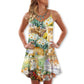 Yellow Kitty Lover Art – Women's Summer Sleeveless V-Neck Camisole Dress