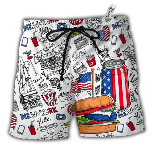 Beach Short / Adults / S Food Independence Day - Beach Short - Owls Matrix LTD