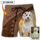 Maltese / Adults / S Dog Paw Various Style Custom Photo Personalized - Beach Short - Owls Matrix LTD