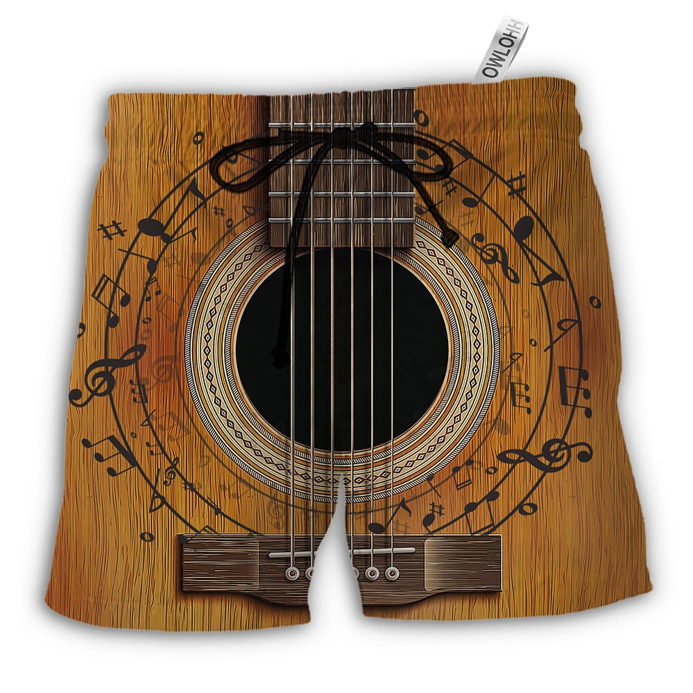 Beach Short / Adults / S Guitar Old Retro Music Lover - Beach Short - Owls Matrix LTD