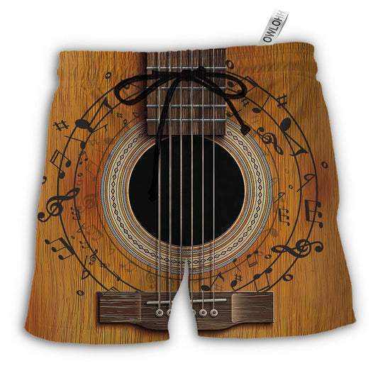 Beach Short / Adults / S Guitar Old Retro Music Lover - Beach Short - Owls Matrix LTD
