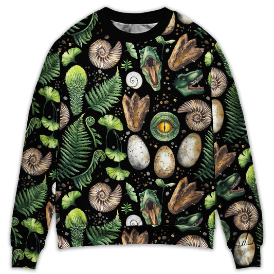 Dinosaur Abstract Pieces Black Style – Sweater - Ugly Christmas Sweater