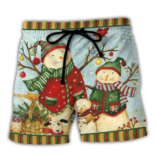 Christmas Snowman Cute Happy Xmas – Beach Short